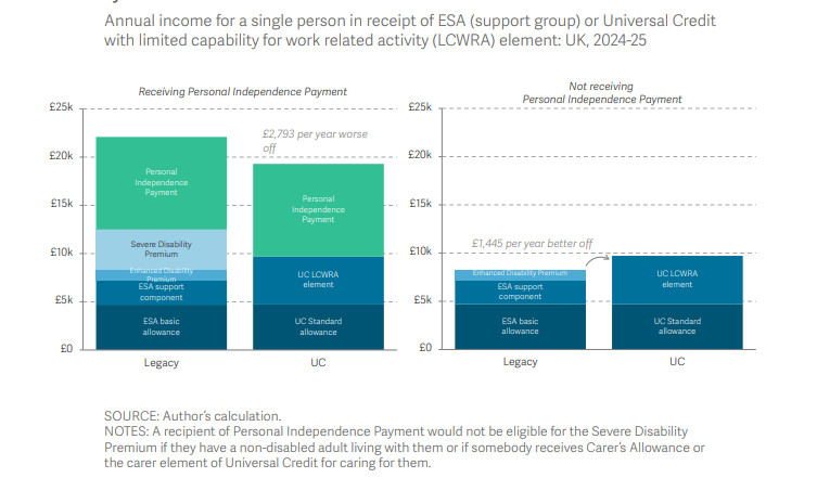 The biggest losers are those with ill health/a disability. There's winners and losers within this group itself, but big losers amongst those who previously got the most support so overall those with a disability are worse off.