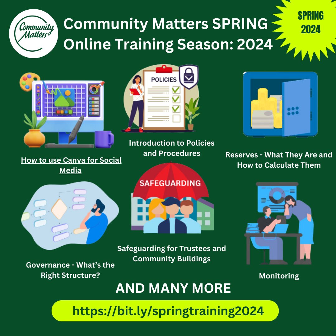 Training: the next session of our Spring Training season is How to Use Canva for Social media. To book this and have a look at all the upcoming sessions see: bit.ly/springtraining… #TrainingCM