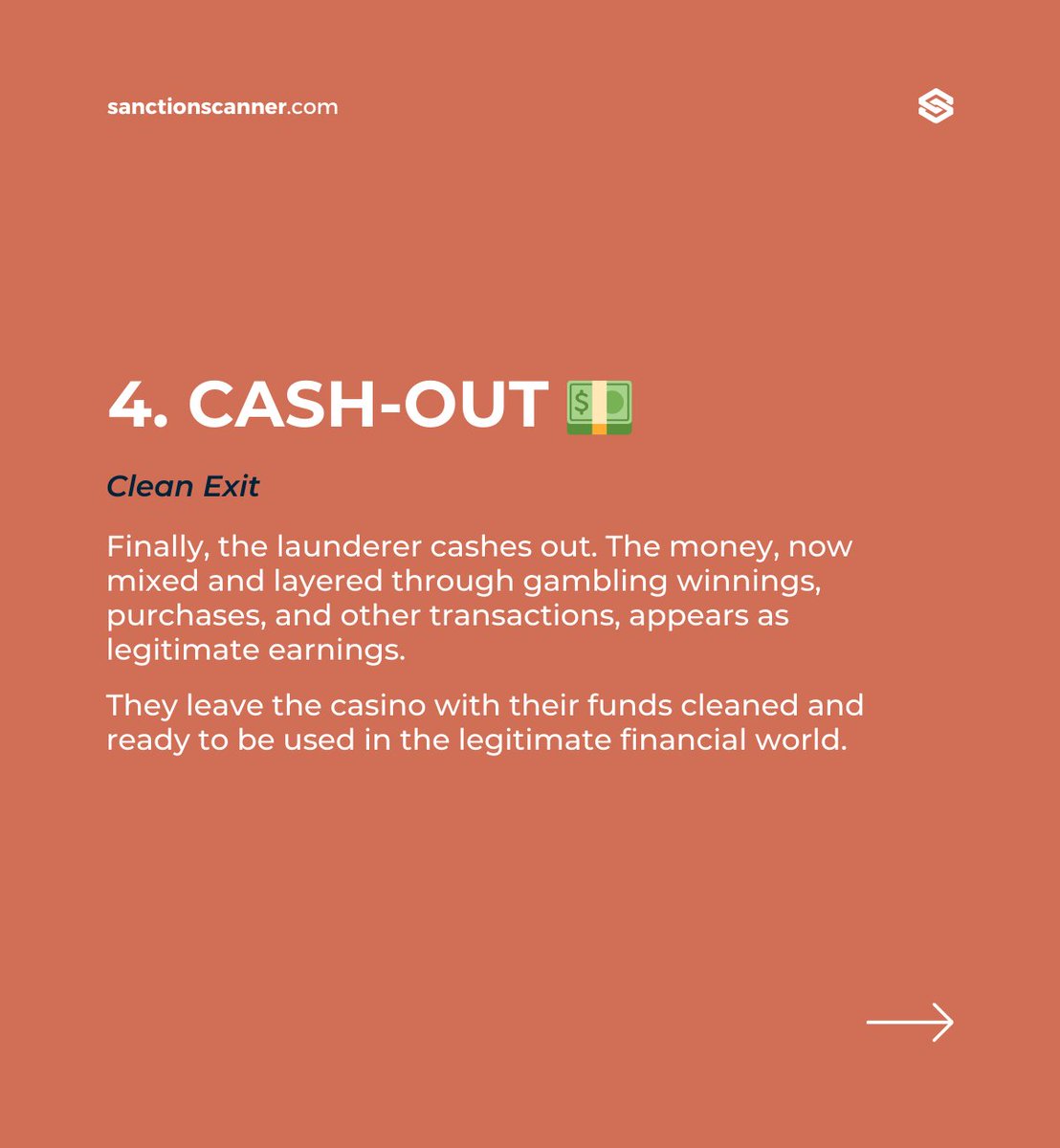 🎰 Did you know that #casinos are often targeted for #moneylaundering, with an estimated $10 billion laundered annually worldwide? 💸 Swipe to learn about the critical steps involved in this illicit process. ➡️ 🔗 Click to learn more. sanctionscanner.com/blog/what-are-…