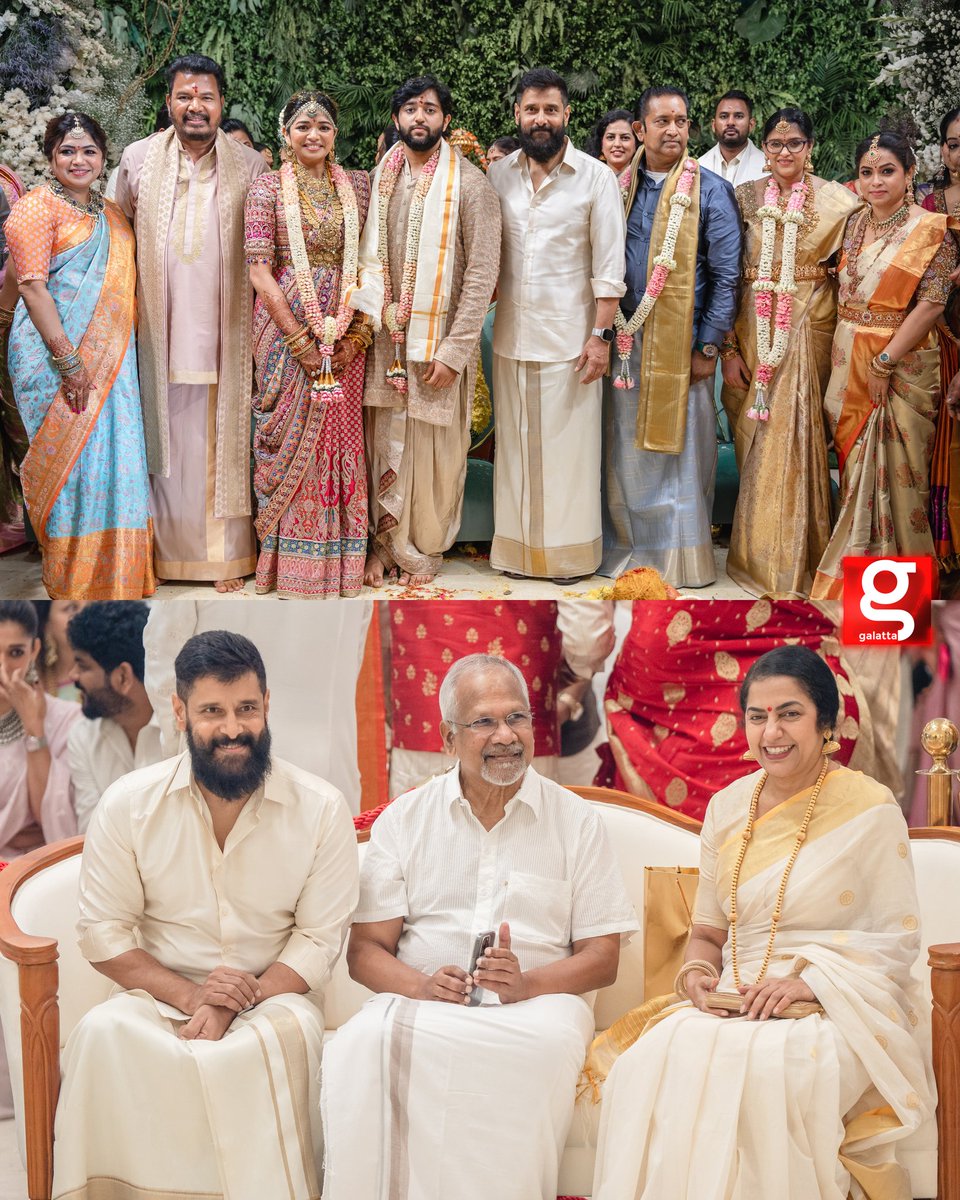 A star-studded affair! @chiyaan, #Maniratnam, and #SuhasiniManiratnam grace Director Shankar's Daughter #AishwaryaShankar's Wedding Ceremony with their presence and blessings 💖✨

@shankarshanmugh @AditiShankarofl #ChiyaanVikram #Shankar #AishwaryaShankar #AditiShankar #Galatta
