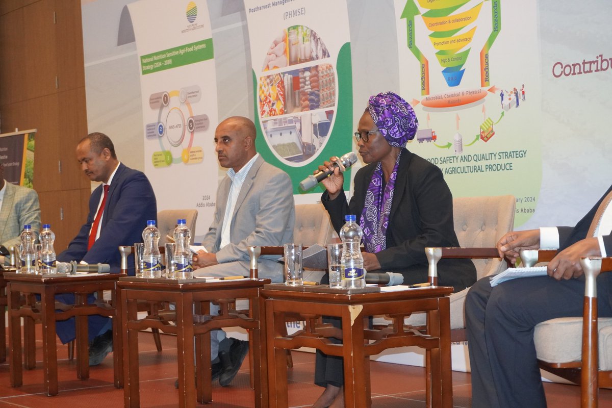 ShahidaHussien's tweet photo. @NamukoloC of @ILRI @CGIAR speaking about the multiple entry points for CGIAR to support The National Nutrition Sensitive Agricultural agenda, at the launching event of the NSA, PMS Ethiopia,& FSESPAP @MoA_Ethiopia
#BeyondProduction https://t.co/xNoXR8ZHPI