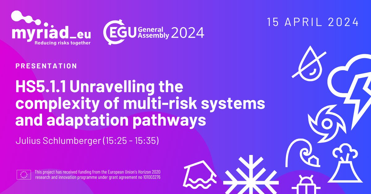 Join us at EGU General Assembly 2024, Day 1! 🚀 Julius Schlumberger presents in session HS5.1.1 on water resources policy. Check it on: meetingorganizer.copernicus.org/EGU24/sessionp…… 📷 #EGU2024 #ReducingRisksTogether