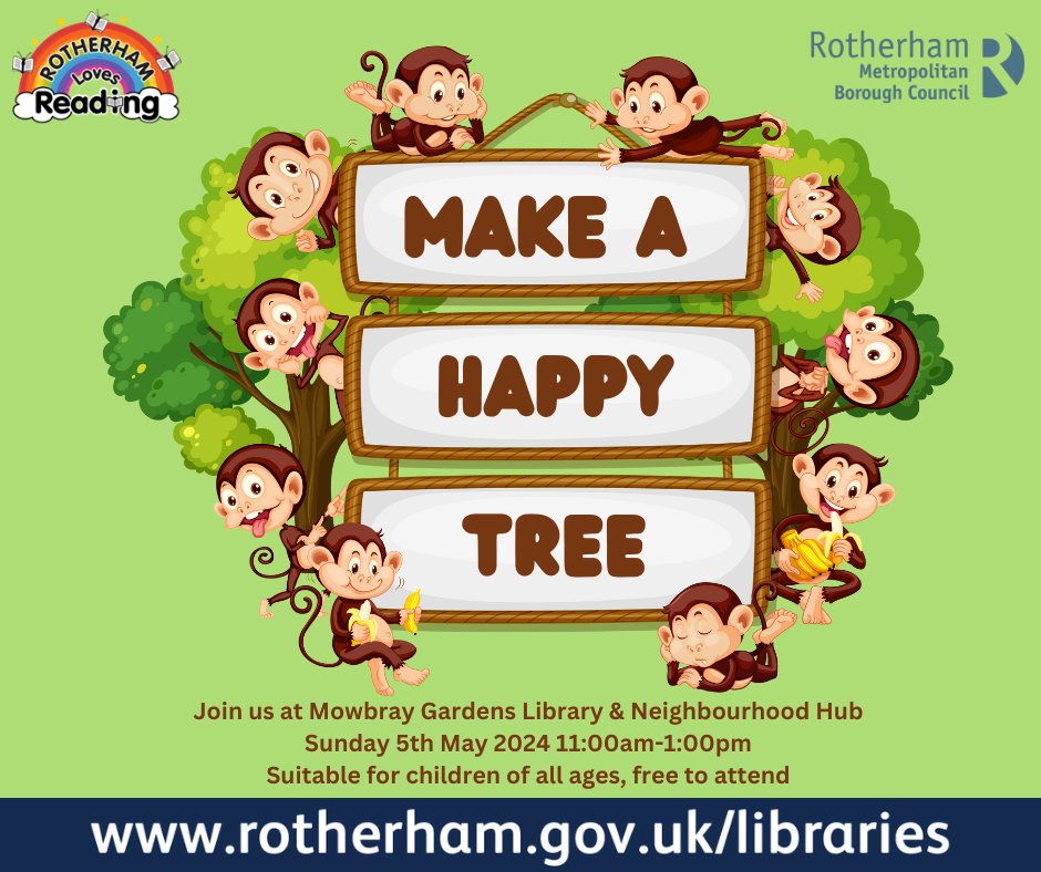 Monkey Business at Mowbray Gardens Library! Join us this Story Stop to design your own Happy Tree! #loveyourlibrary