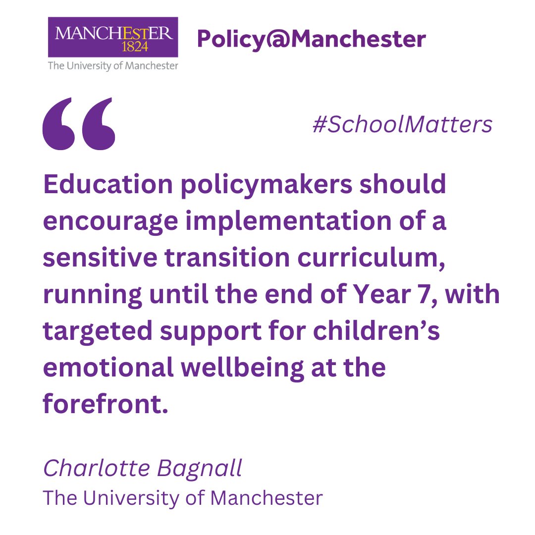 📈The number of young children experiencing poor emotional wellbeing is increasing. 👉@_CBagnall explores the difficulties vulnerable children face in primary-secondary school transitions. 🔗Read more in our new report #SchoolMatters: …licyatmanchester.shorthandstories.com/school-matters…