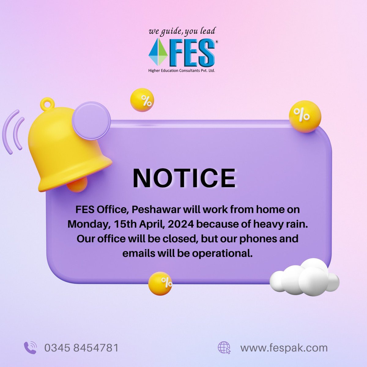 Notice!

For any queries contact us: 0345-8454781
.
.
.
.
#FES #fesconsultants #studyabroad #notice #FES2024 #Attention #Peshawar #PeshawarTeam #Rain #workfromhome

fespak.com