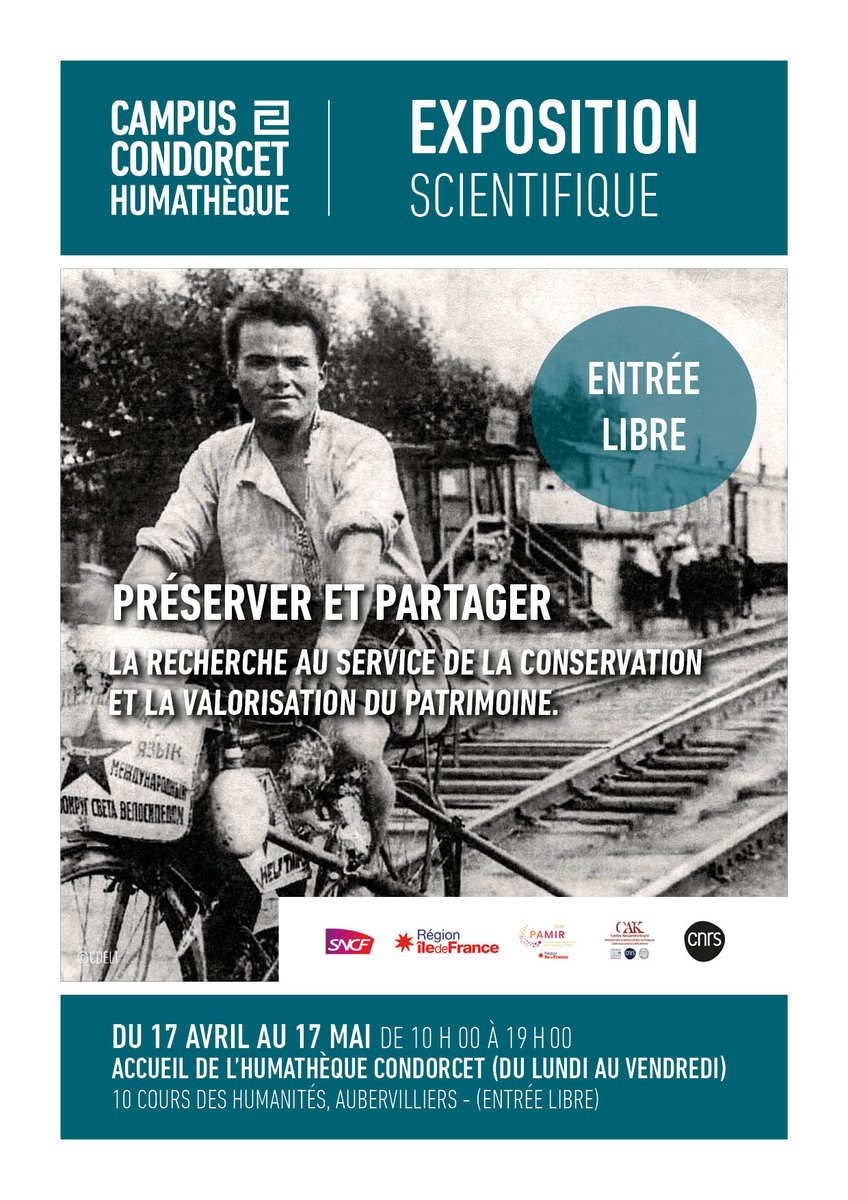 🖼️| Préserver et partager. Deux projets menés sur le Campus Condorcet portés par le (@CAK_UMR @EHESS_fr ) , conjuguent préservation matérielle et diffusion numérique auprès du plus grand nombre. 📆 dès le 17/04 + d'info⤵️ buff.ly/4cTgymV