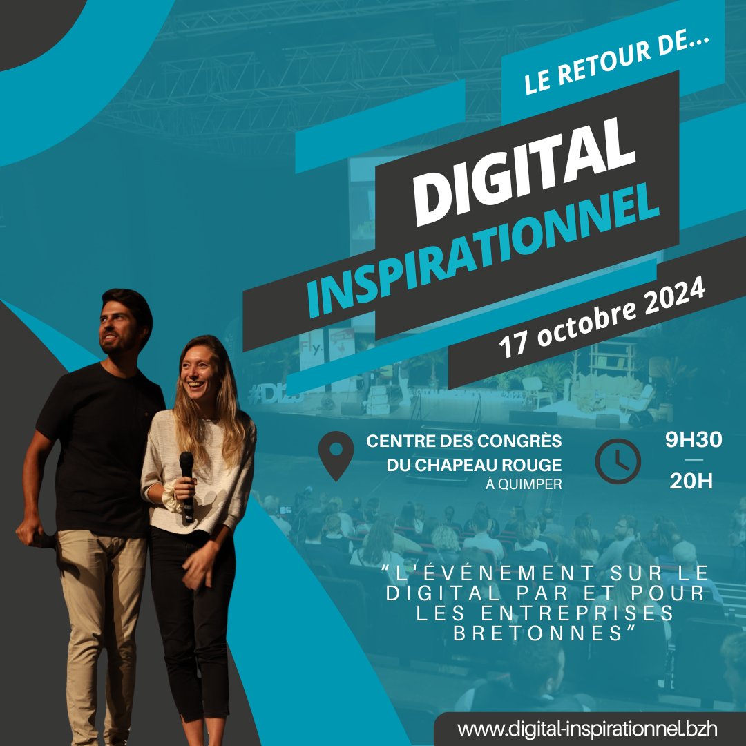 Lancement du Digital Inspirationnel 2024 ! 📣

À vos agendas ! Digital Inspirationnel revient et change de lieu !
Rendez-vous le 17 octobre 2024, au Centre des Congrès du Chapeau Rouge à Quimper.

PRÉ-INSCRIPTION : landing.mailerlite.com/webforms/landi…