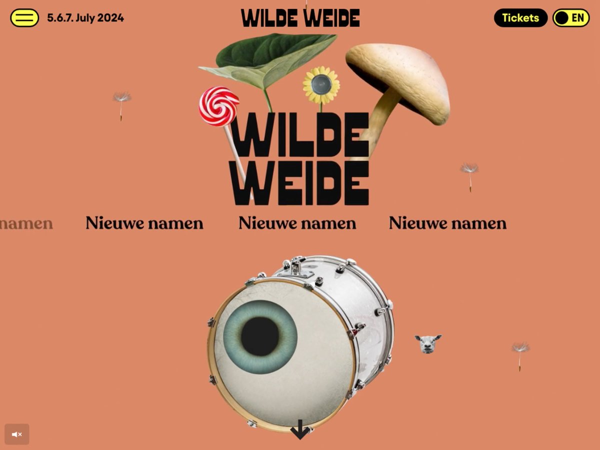 Wilde Weide Festival by @followalter wins #SOTD 🎉 The vibrating website for the new Wilde Weide Festival that translates the creativity of the music festival and it's performers to the web. Design: Hamid Sallali, artwork: Niek Willems. ↳bit.ly/3xzDJm5 #Animation