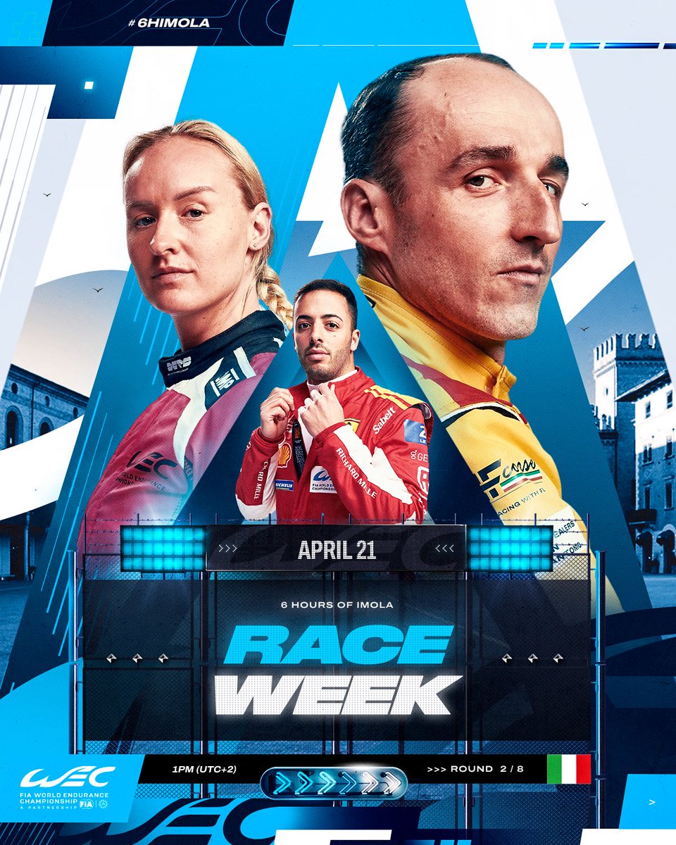 This is it. It’s our first Imola RACE WEEK 🏁 Make sure you don’t miss a thing with FIAWEC.TV or you can join us at the track with the link below 👀🎟️ bit.ly/6HImolaTickets #WEC #6HImola