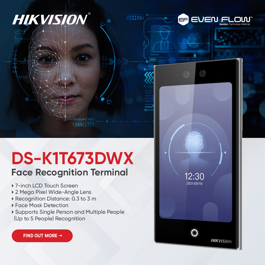 Introducing the Hikvision DS-K1T673DWX Face Recognition Terminal
Elevate your access control with advanced facial recognition technology. Ensure secure and efficient entry to your premises with ease.

Upgrade your security solutions today: Sales@evenflow.co.za

#FacialRecognition