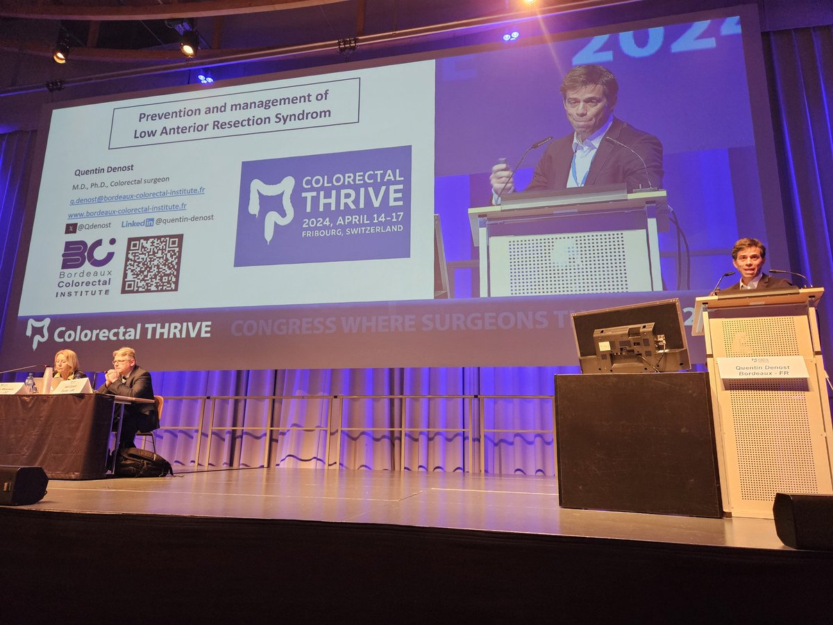 colothrive's tweet photo. Truly brilliant and comprehensive lecture of @QDenost #THRIVE24: Prevention and management of #LARS at the highest level of expertise enliven by a discussion and moderation by @GabrielaMoslein @Neil_J_Smart @RoelHompes Mark Fox #colorectalsurgery https://t.co/Kr7ICJFWtg