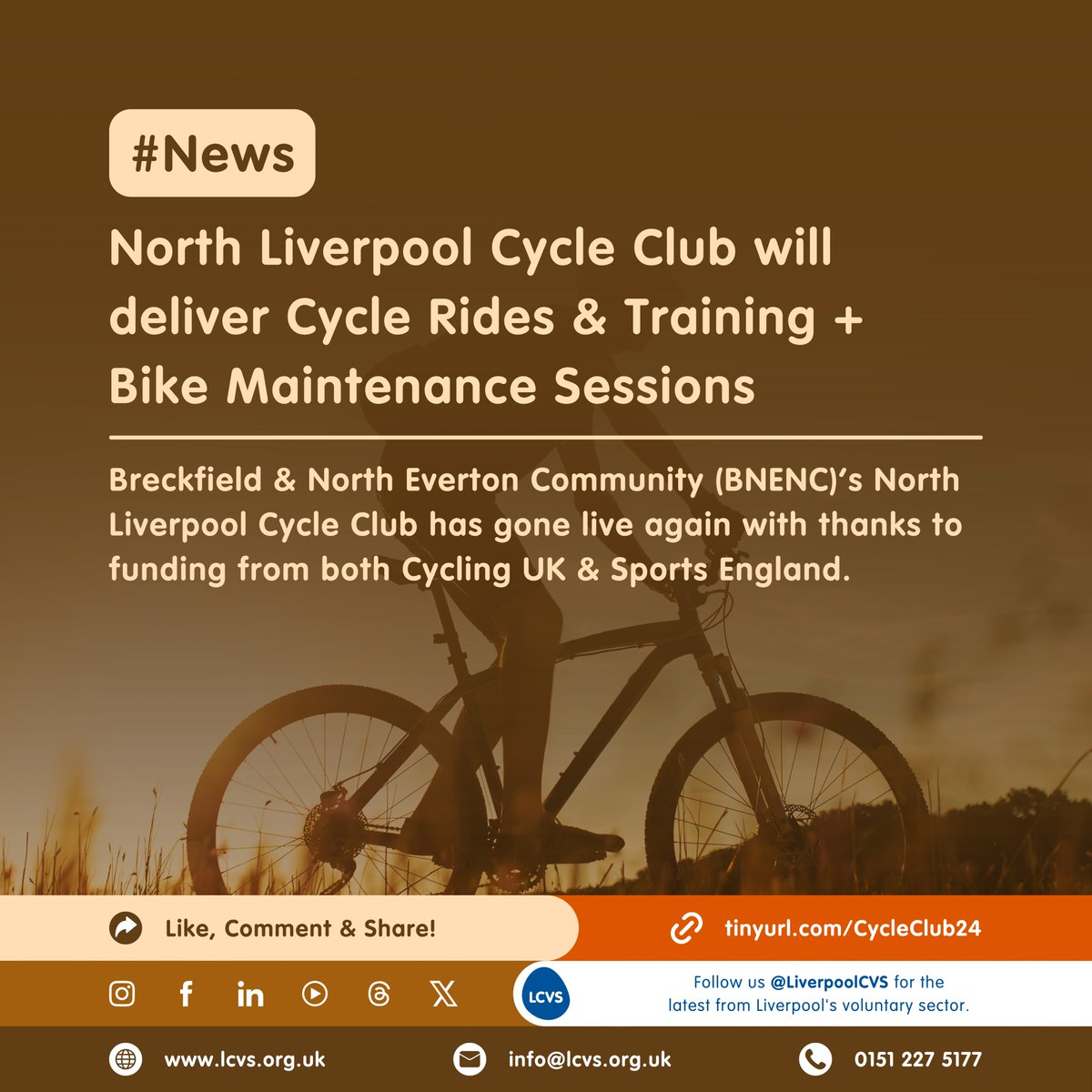 📰#News | North Liverpool Cycle Club is back! 👉For a free bike maintenance workshop, just turn up with your bike (no need to book) at 10 AM on a range of dates from May - August 2024 ⬇️Full info regarding the Cycle Club below⬇️ 🔗tinyurl.com/CycleClub24 @SoniaBassey1 @BNENC_