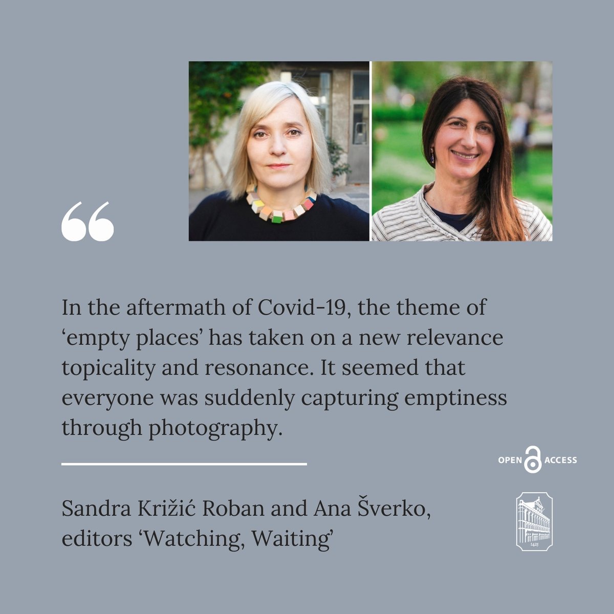 BOOK LAUNCH 📙'Watching, Waiting: The Photographic Representation of Empty Places', Sandra Križić Roban, Ana Šverko (eds) 📅Friday, April 19, 2024, 6:00 PM 🚩Oris House of Architecture ➡ bit.ly/49AWzGT #emptyplaces #photography #emptiness