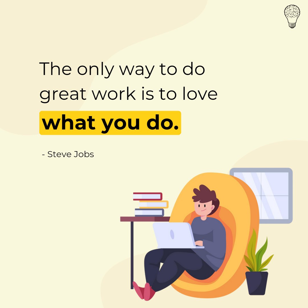 BusinesszBrain's tweet photo. 📌The Only Way to do great work is to love what you do.

- Steve Jobs 🍎

#stevejobs
#quotes
#loveyourwork
#motivationalquotes
#learningoftheday  #businessbrainofficial https://t.co/281HRfhUKk