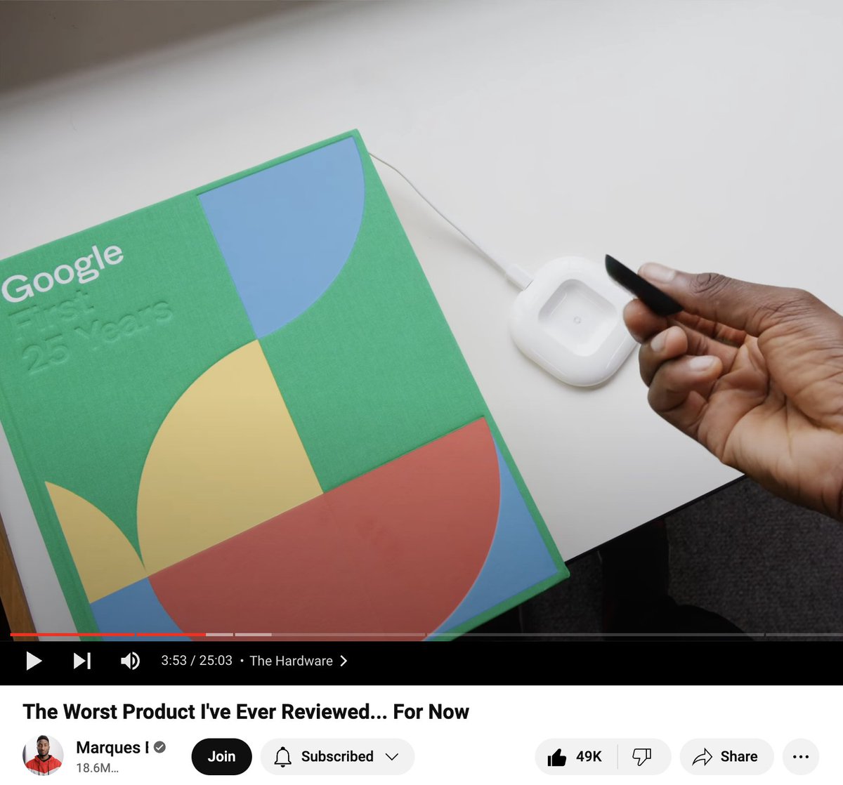 "Hey your book is in <a href="/MKBHD/">Marques Brownlee</a>'s latest video 🎉"

That's how I woke up today, with dozens of messages like this. Soooo honored and happy and stunned and happy (again).

Thank you <a href="/MKBHD/">Marques Brownlee</a> for the shot, it looks really good on camera. And a huge thank you to <a href="/jonotan86/">Jono Tan</a> for replying to