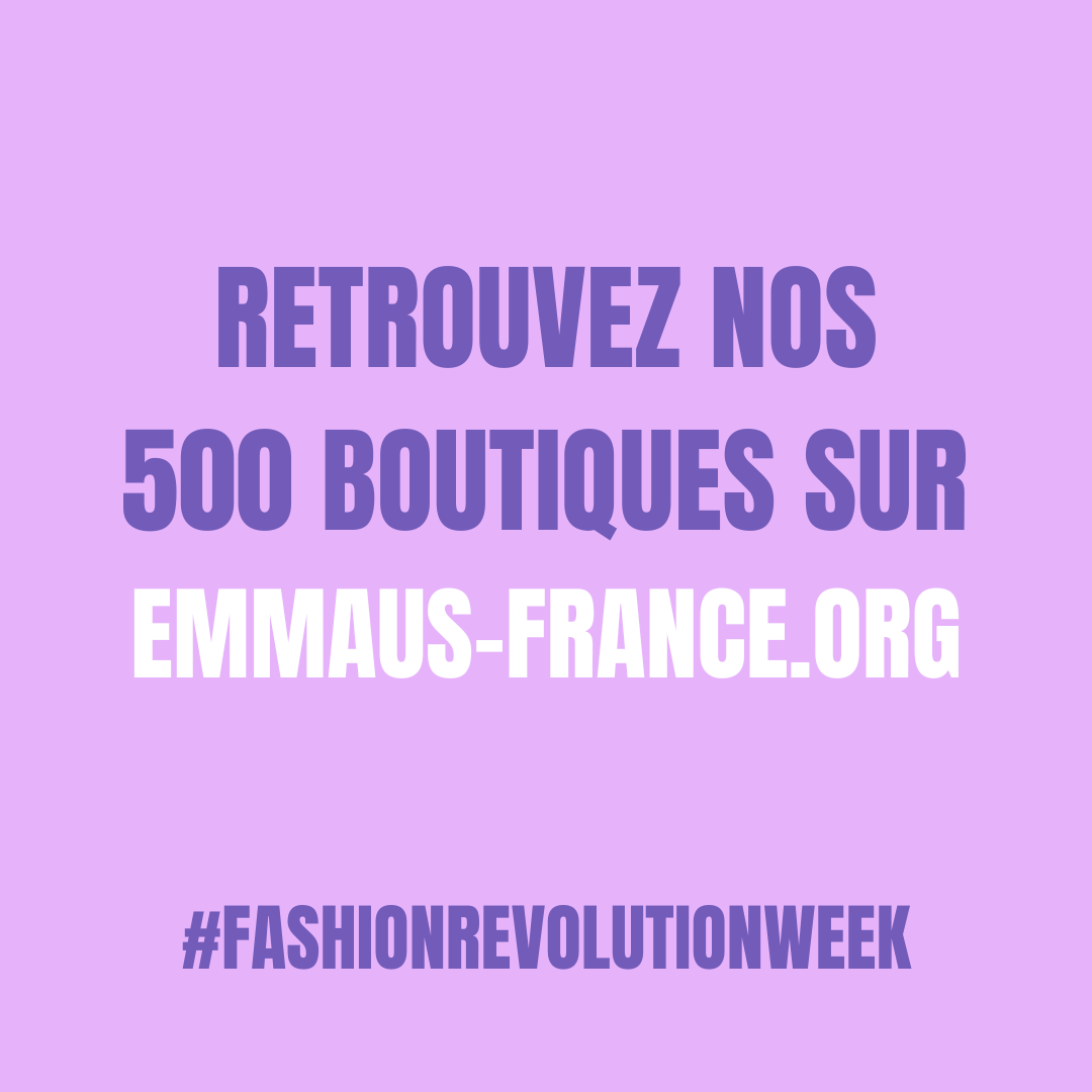 📣 Aujourd'hui commence la #FashionRevolutionWeek !

Donner les vêtements dont on ne sert plus ou acheter de la seconde main solidaire, c'est construire ensemble un système de mode plus juste et équitable pour les humains et la planète. 😊

📍 emmaus-france.org/donner/