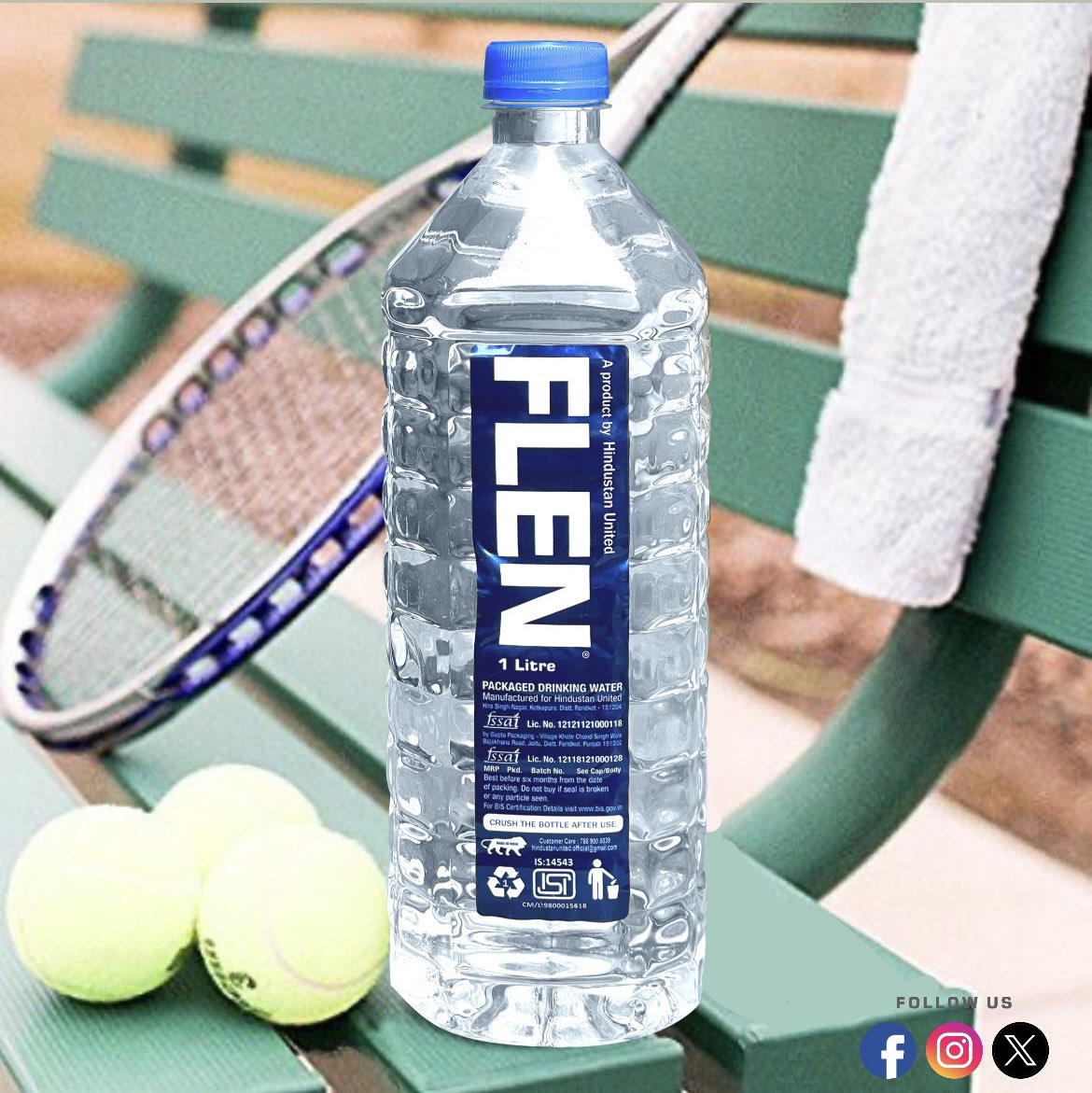 Hydration in one hand, power in the other. Ready to ace the match!
.
.
.
#hindustanunited #flen #flenwater #premiumquality #premiumbrand #hydratewithflen #tasteofindia #repost #FMCG #buisnesswithflen #luxuryhydration #trending #TennisFuel  #sports #sportsmanship #tennislover