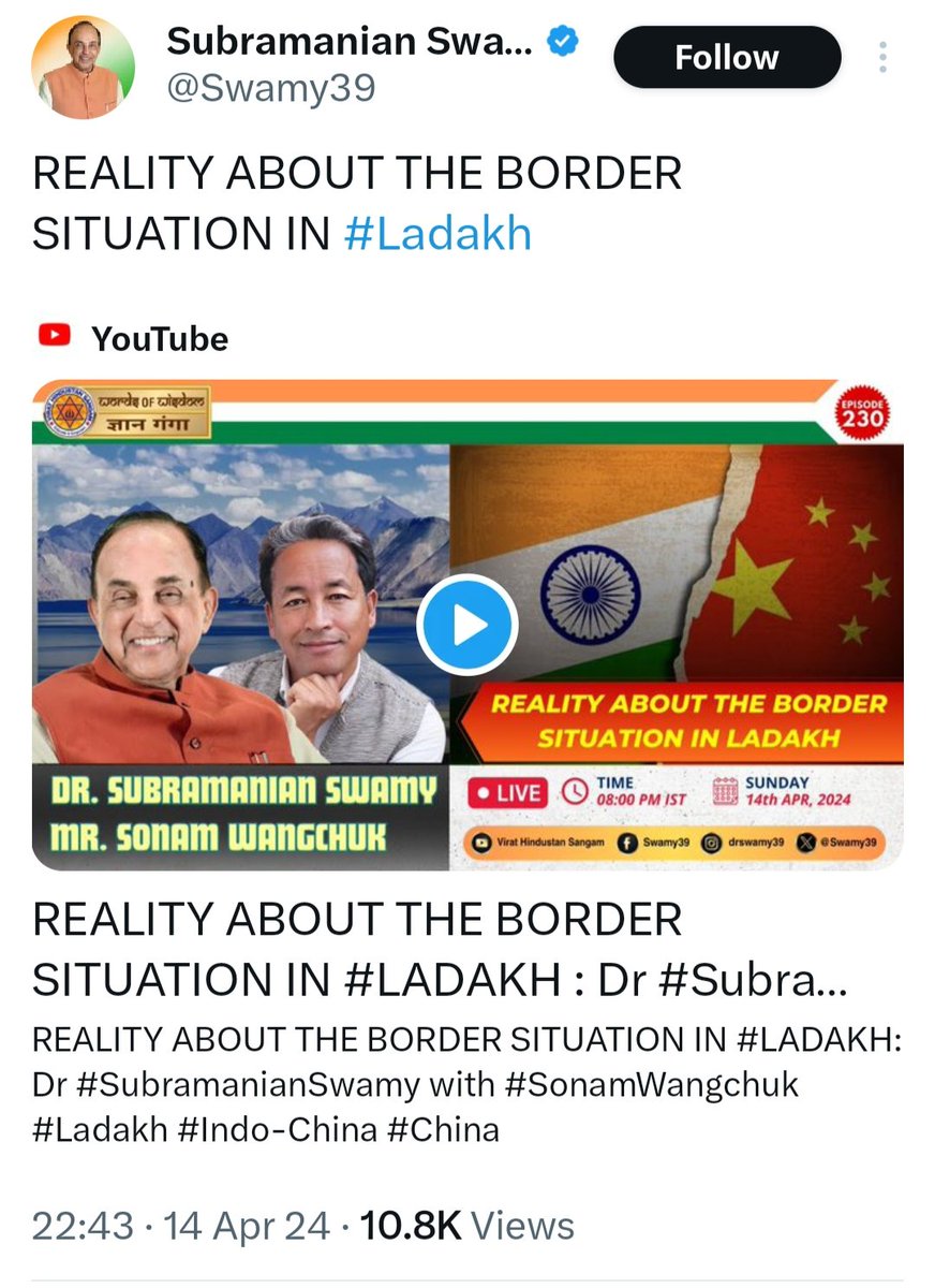 Some RWs blindly trusted Sonam Wangchuk, thinking he was fighting for Ladakh's development. I've been shouting from the rooftops that he's a CCP agent bent on sabotaging Ladakh's progress and reinstating Article 370 to ignite chaos in the region.

And now, after cozying up to…