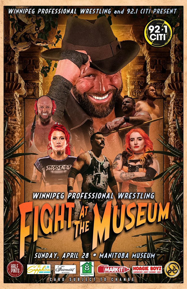 totalbeezsheez's tweet photo. Three amazing shows in Winnipeg in 5 days, starting April 28. @WPWPro @AEW &amp; @CWEliteCanada putting on outstanding events to spoil fans.  Hear more about it on BeezSheez 103 https://t.co/mEVYFC5LZI https://t.co/l4pgrVFWWV
