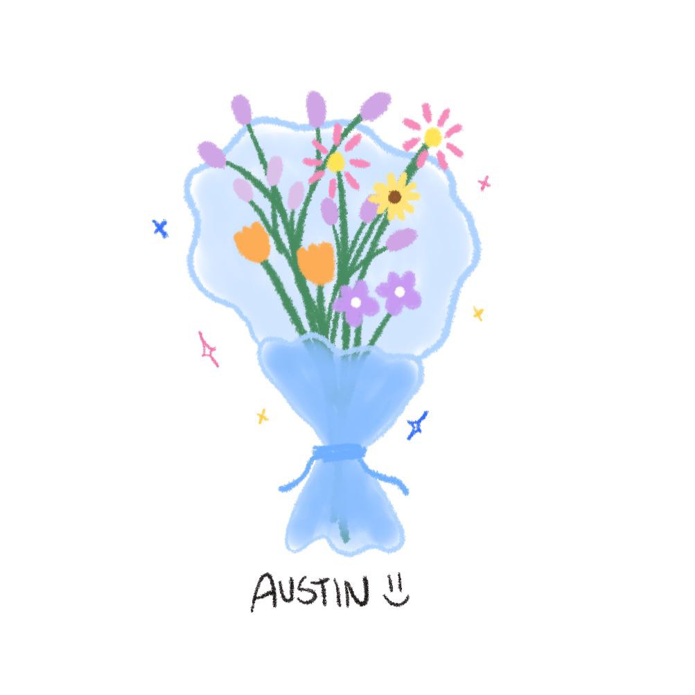 Telat banget postingnya tapi liat, digambarin bunga lucu.