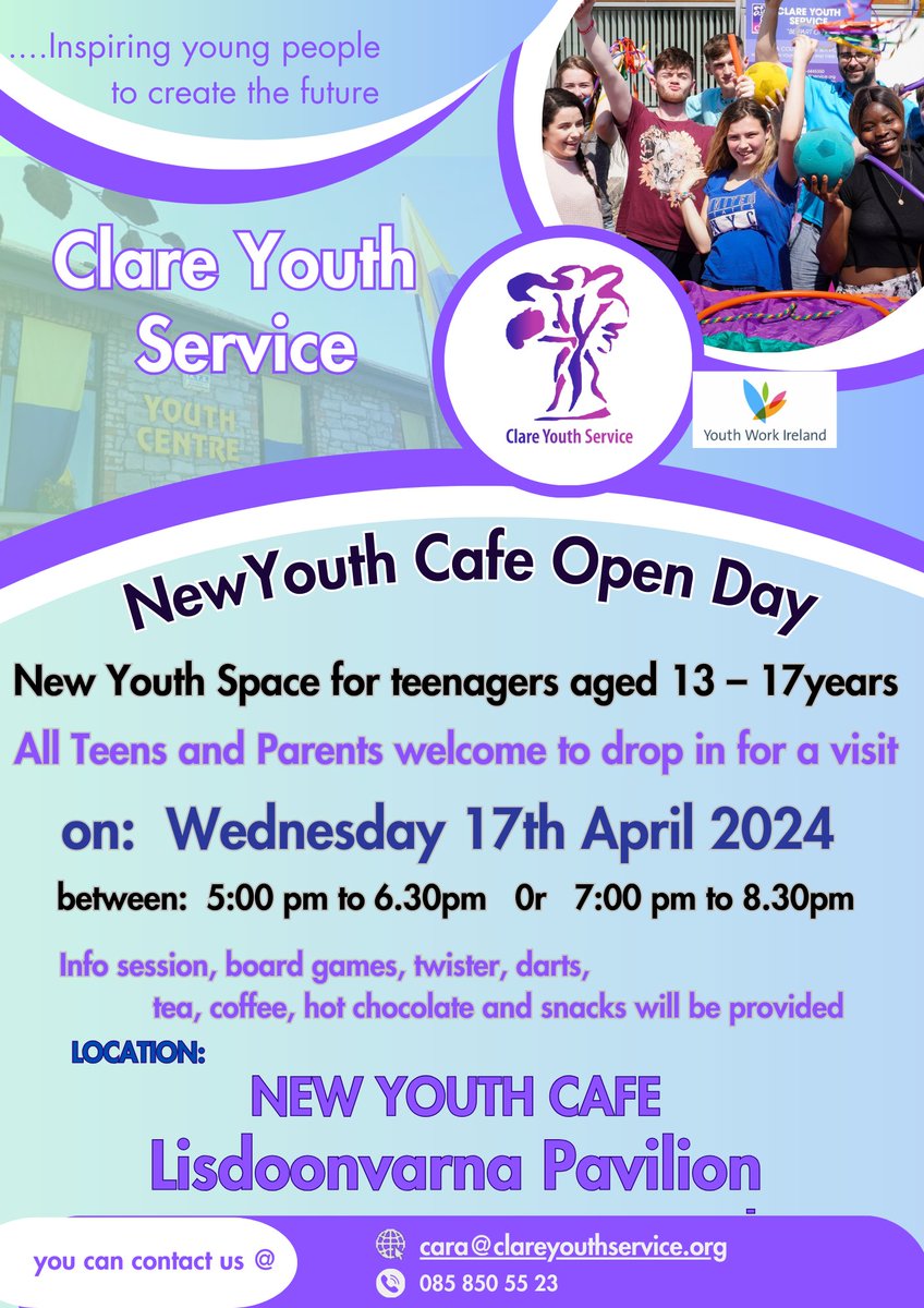 ywirl's tweet image. @Clareyouthservice will be hosting an open day for their new youth space this wednesday. ALL teens and parents are welcome to drop in and learn more about their services and projects. National schedule at drive.google.com/file/d/1C-goGb…
#cutfromthesamecloth
#impactingyounglivestogether