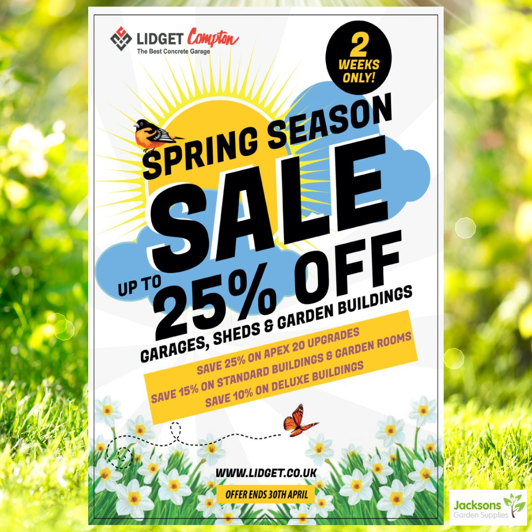 jgardensupplies's tweet photo. 📣 Fantastic Spring offers on concrete garages and concrete sheds 🏡
📆 Be quick, offer ends 30th April ⏳ #concretegarage #concreteshed #springoffers #gardenbuildings #backinthegarden https://t.co/N1H7lWymtx