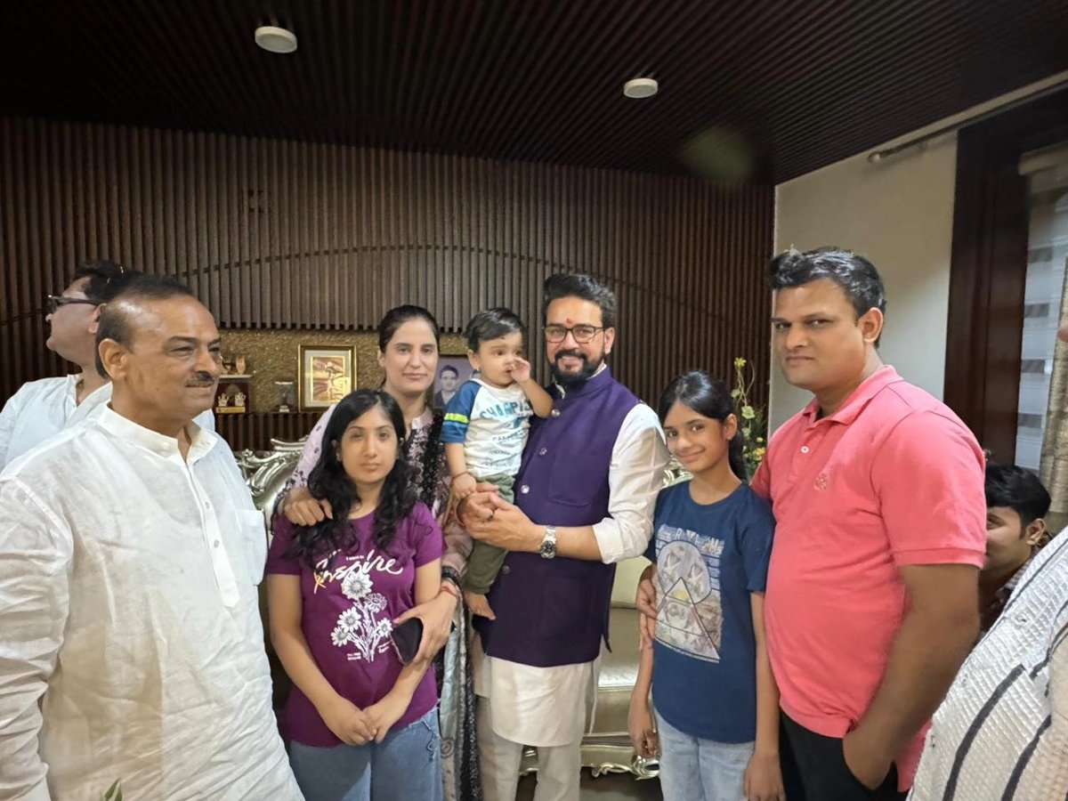 My Family With Shree @ianuragthakur The @IndiaSports And @MIB_India.