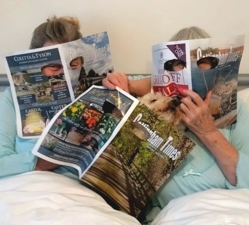 Bella's Holiday: day 2 - incognito. Cunningly concealed behind Cottingham Times newspapers, today we'll be mostly spying on things.