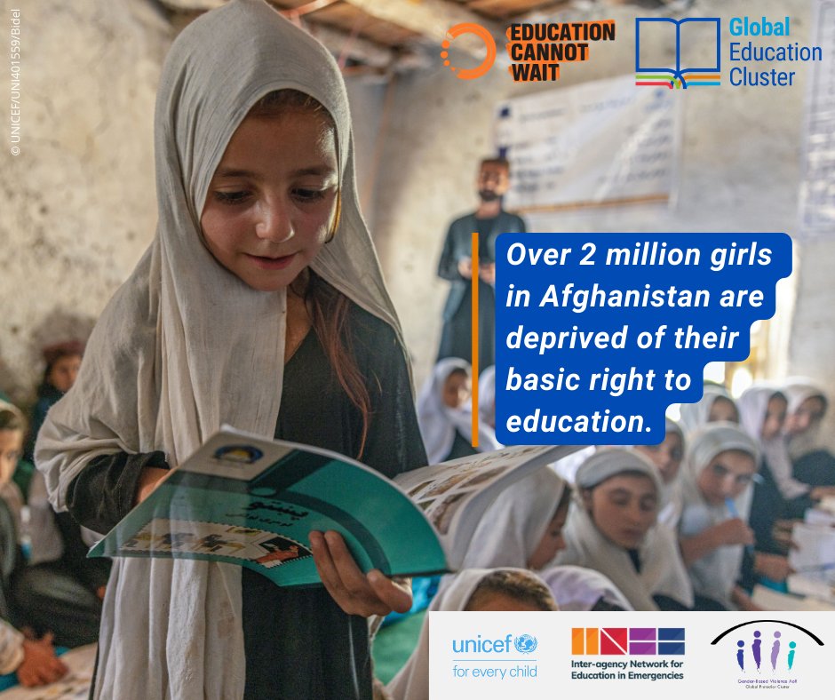 Girls’ education in #Afghanistan 🇦🇫 is experiencing critical setbacks. The Edu Cluster is partnering w/Women-Led Orgs and listening to the voices of women & girls to lead the #EiE response and extend Community-Based Education to girls banned from school. bit.ly/3Jk0rBp