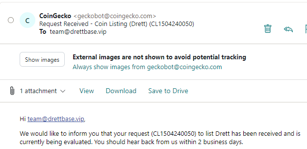 DrettBase's tweet photo. $DRETT Just applied @CoinMarketCap (896714) &amp; @coingecko (CL1504240050)

$DRETT #Drett #DrettBrettTwin #Brett $BRETT #Base #BaseChain #MemeCoins https://t.co/oAiOSbF4jq