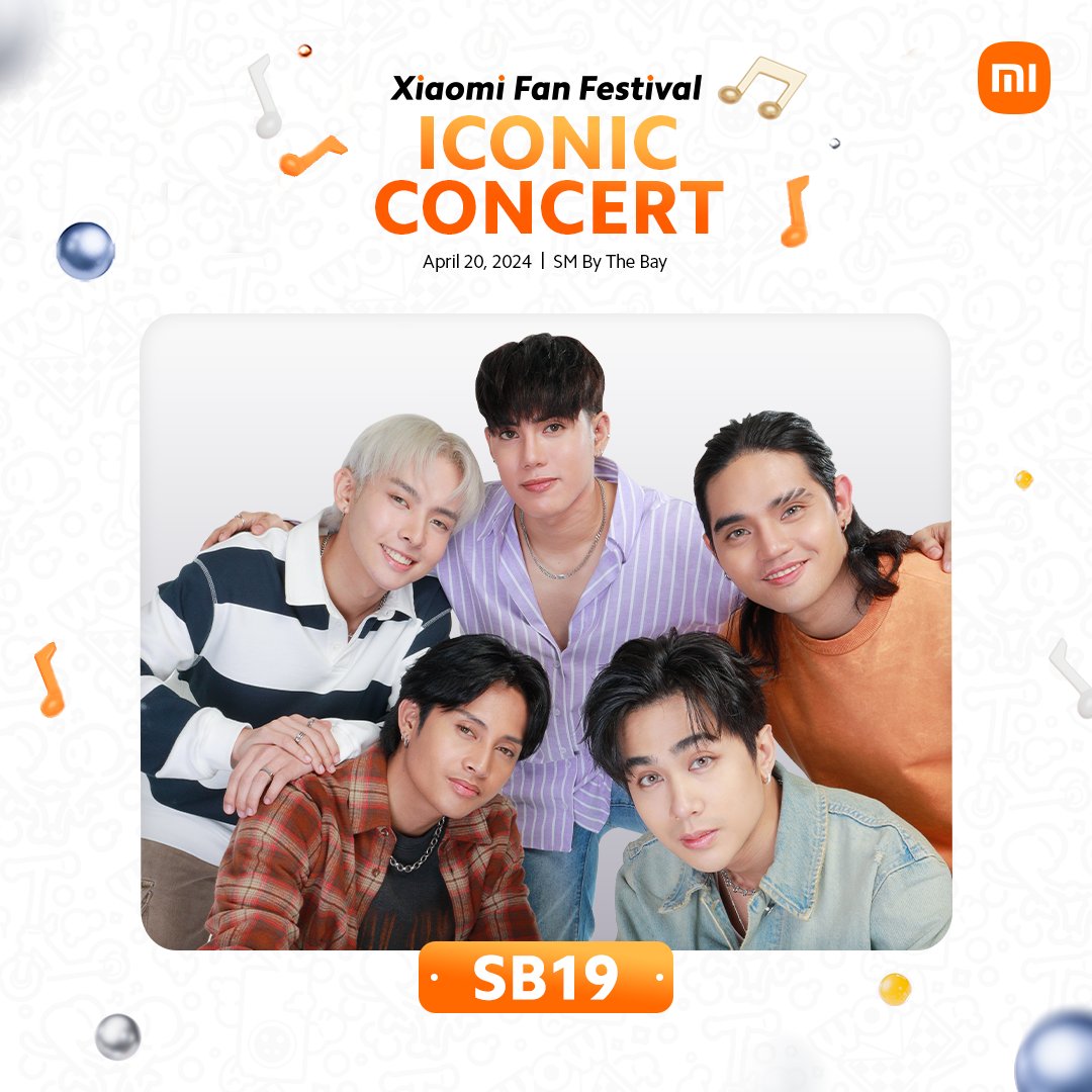 🚨 ATTENTION 🚨 The Xiaomi Iconic Concert is almost here and SB19 will be performing! 🕺🏻🎤🎶 Catch them live on April 20 at SM by the Bay to witness their best moves in the finest melody! Drop which 3 songs would you want them to perform? #XiaomiFanFestival2024 #XiaomiPHxSB19