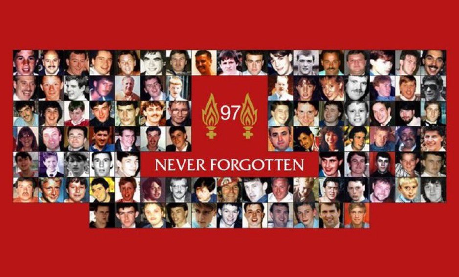 Today, on the 35th anniversary, our thoughts are with all those affected by the tragedy at Hillsborough and the 97 fans who will never be forgotten #Hillsborough #Justice #JFT97 #YNWA ❤️