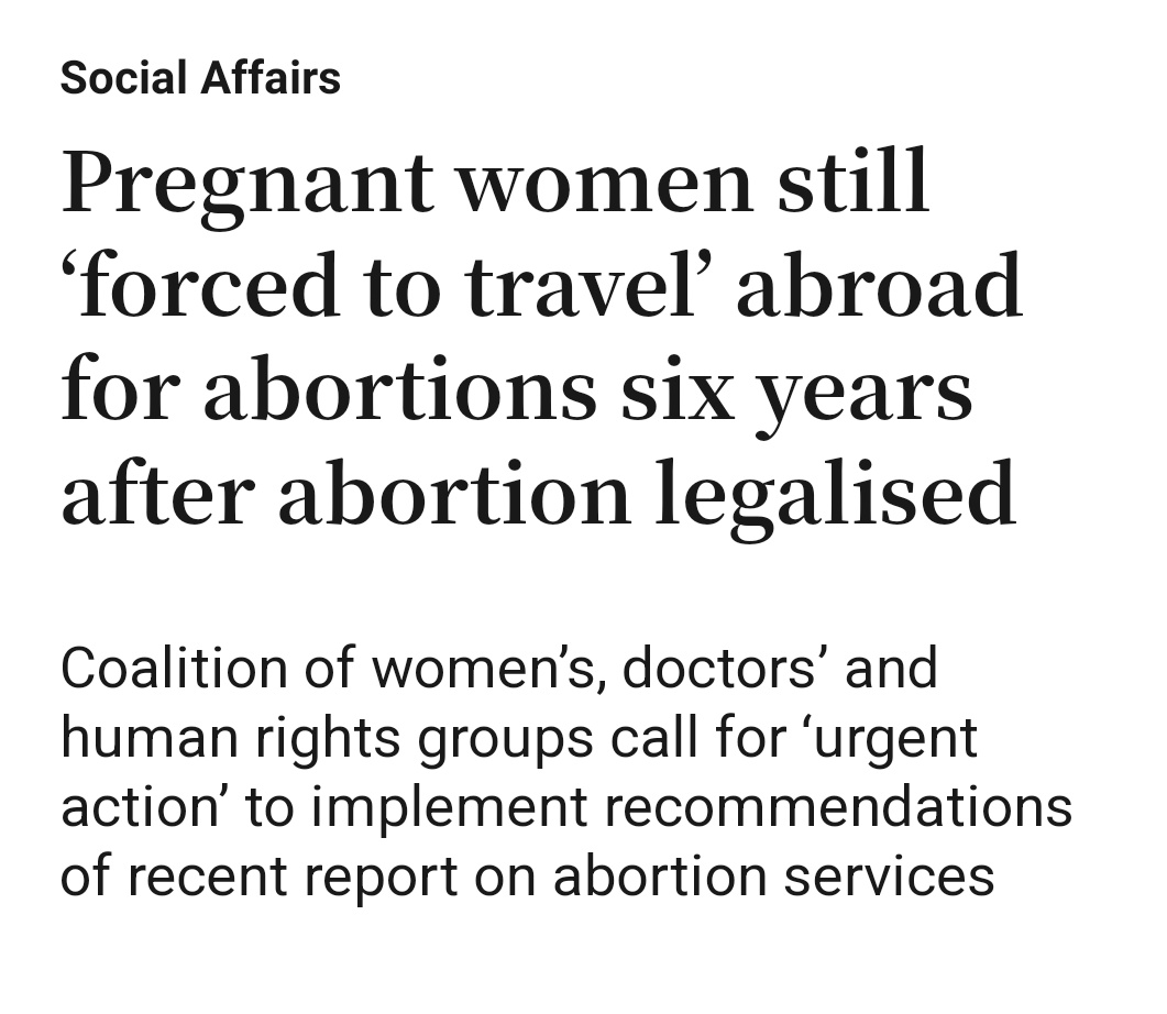 Fascinating that a report in a different country about Trans healthcare is something Ireland needs to apparently implement, but an Irish report about abortion services, commissioned by the Government, has the Government and other politicians shaking their heads.