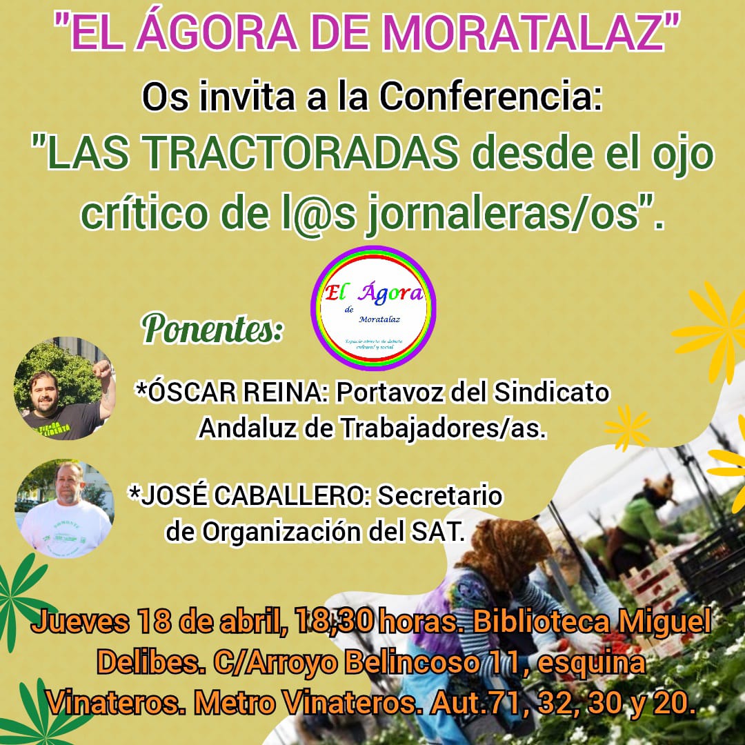 Nueva cita en @ElAgoraMTZ para debatir con @OscarReina23 y @josecaballero60 sobre el campo. ¿Quiénes sufren la crisis del campo?Jornaleros, pequeños agricultores, terratenientes. La cadena alimentaria: del productor al consumidor.¿Quiénes se llevan la ganancia?