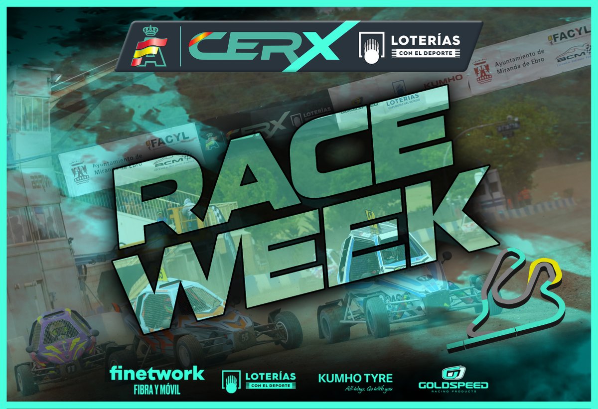 CERX_RFEDA's tweet photo. 🟢🟢 RACE WEEK 🟢🟢

Todo listo para un nuevo #RXWeekend espectacular 🔥🔥

La gran fiesta del #RX se vive este fin de semana en Miranda de Ebro 🔝👌

➡️ https://t.co/ihdhWrW2l3

#CERXLoterías #CERX #Rallycross https://t.co/xfFNUAFtDV