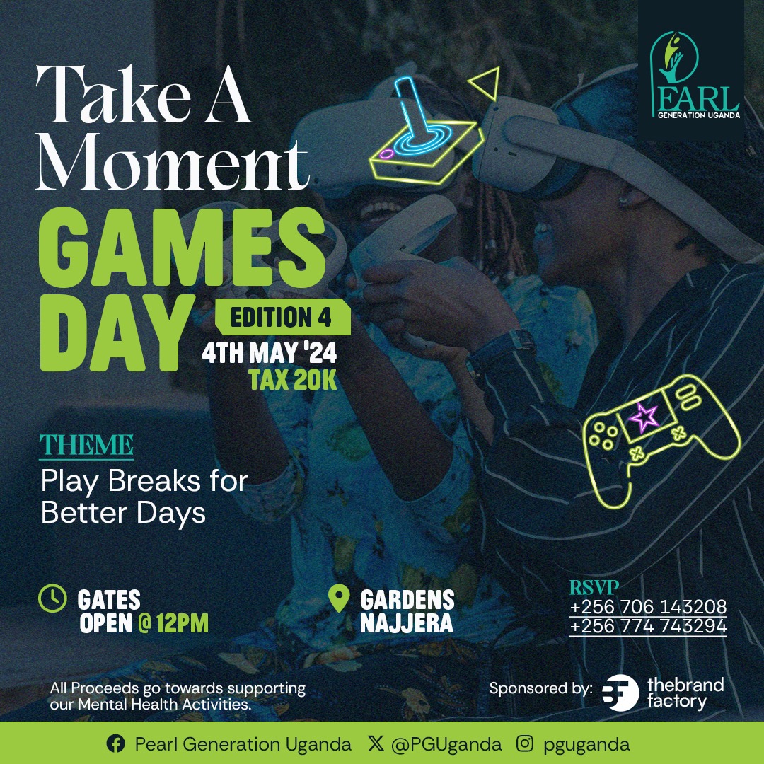 'Play Breaks For Better Days' ~ Hey Pearl Generation 👋. We are back with our 4th Edition of our #TakeAMoment Game Day outs 🎲🎮. This edition is a special one because we get to do this with you once again and with more people!. Call in soon to inquire or RSVP | 0706143208.