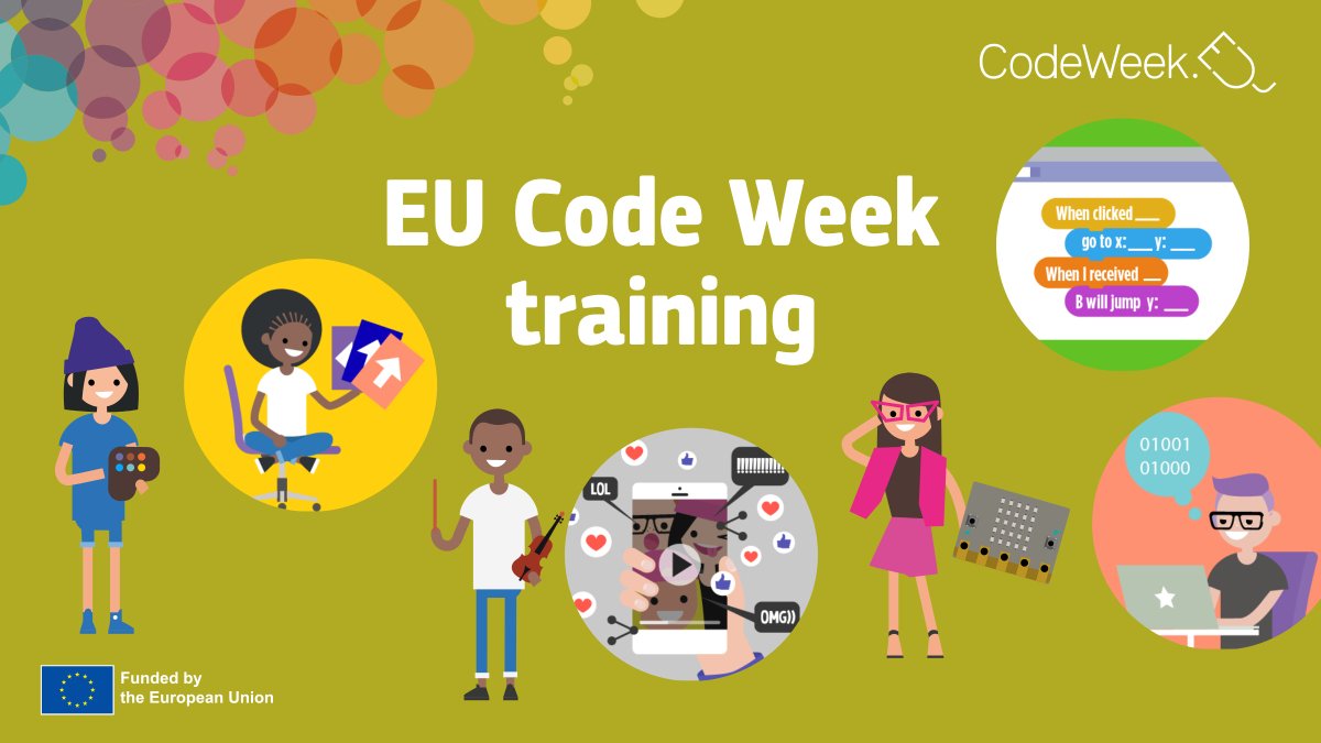 👩‍🏫Teachers! Micro:bits are easy-to-use, pocket-sized computers that let students get creative while learning #coding. ▶️Watch our new #EUCodeWeek learning bit for examples of how to integrate micro:bits into your lessons: codeweek.eu/training/makin…
