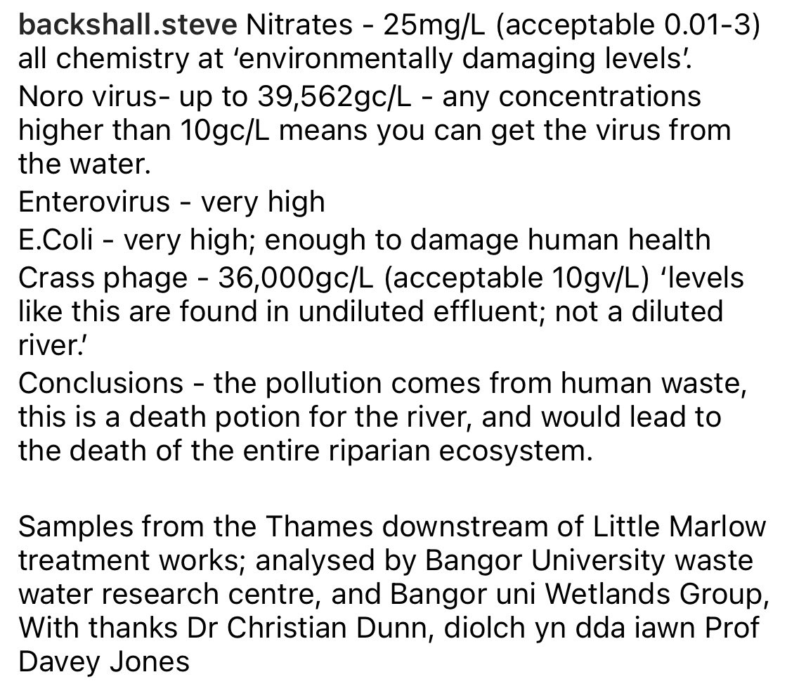 “This is a death potion for the river…”. @SteveBackshall has commissioned private analysis of water from the Thames, results are in & they are horrifying. “Treat the water as though it is a biohazard.” Further analysis & rage from Steve below & on Instagram (@ backshall.steve)