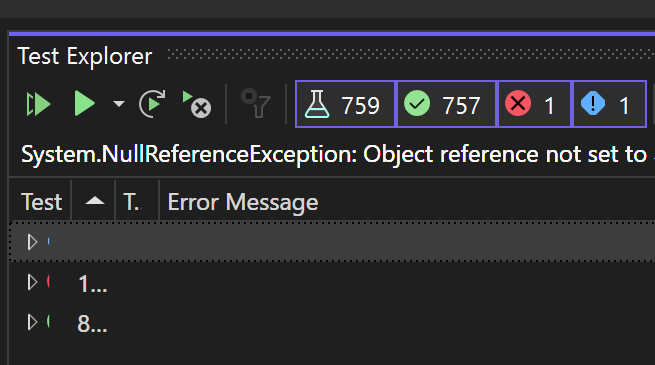 #VisualStudio keeps collapsing Test Explorer, which is incredibly frustrating... what's going on? In general, I really don't like the Test Explorer UI as it requires way to much mouse involvement and constant clicking and changing to show the same things again and again. Options?