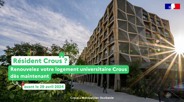 #LogementsCrous | Vous êtes résident dans un logement Crous ? Dès maintenant, réalisez votre demande de renouvellement de logement Crous pour l'année 2024/2025 ! 🏡😉