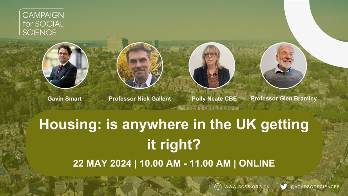 Have you registered for our #Election24 webinar on #housing policy? Sign up to hear from @GavinSmartCIH (event chair), @gallent_n, @pollyn1 & @GlenBramley on what housing measures are needed across the UK. 🗓️ 22 May 2024 ⏰ 10am-11am 💻 Online Register➡️ us06web.zoom.us/webinar/regist…