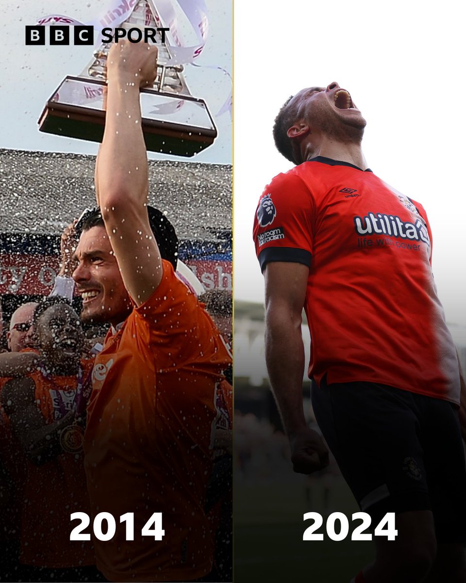 Ten years ago today Luton Town won the Conference title (now the National League). 🏆 What a rise it's been! #BBCFootball #LTFC