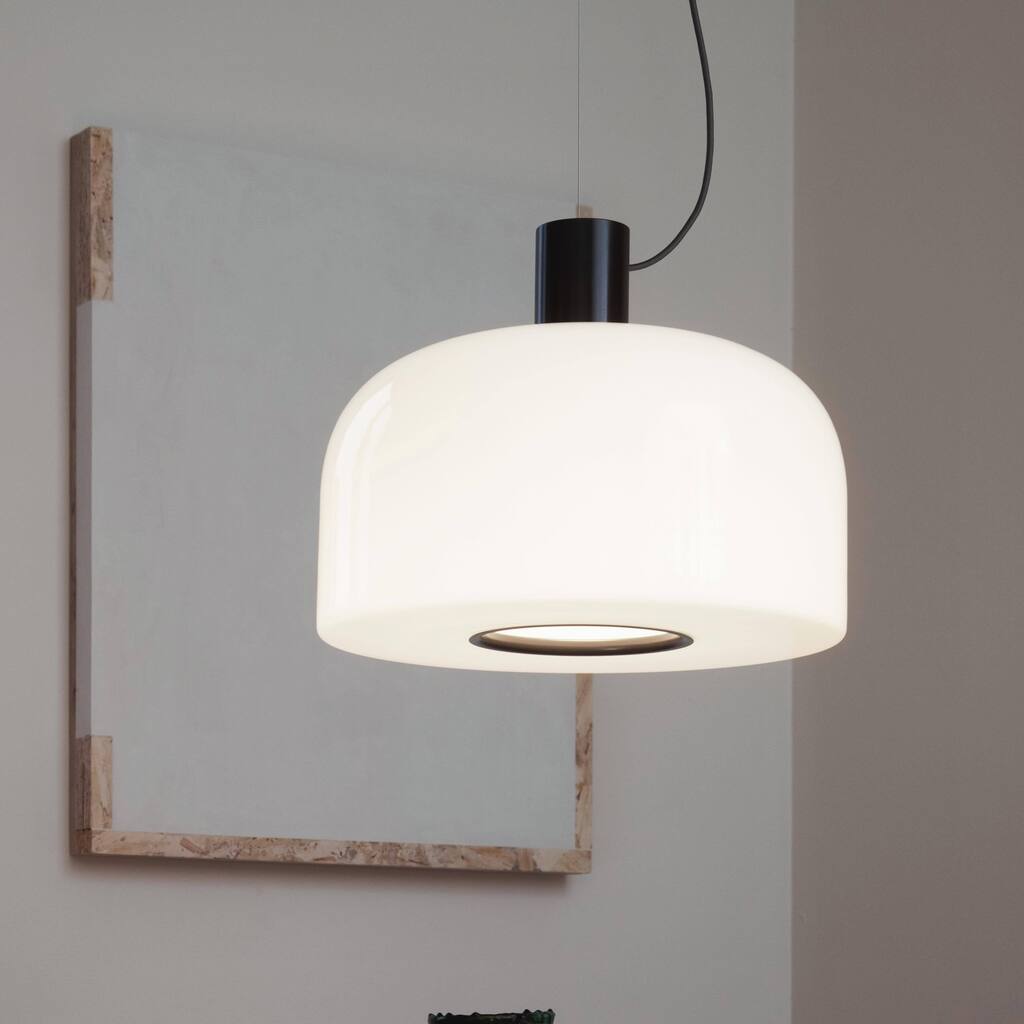 New Bellhop Glass suspension lamp. Blown glass and aluminium. <a href="/flos/">flos</a> instagr.am/p/C5xo2-yo-Im/