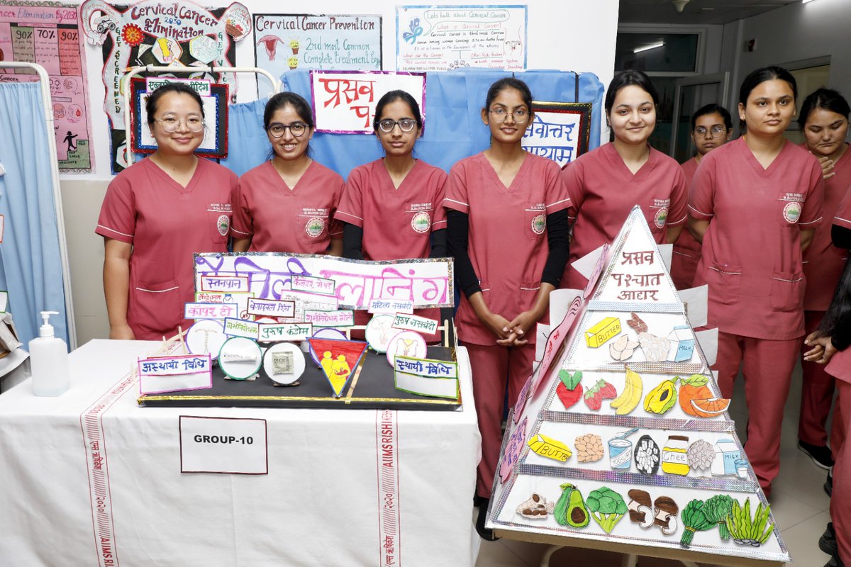 Celebrating National Safe Motherhood Day @aiimsrishi, leaving no mother behind, looking forward for a brighter future. Role play and exhibition by nursing interns. @meenusingh4 @MoHFW_INDIA