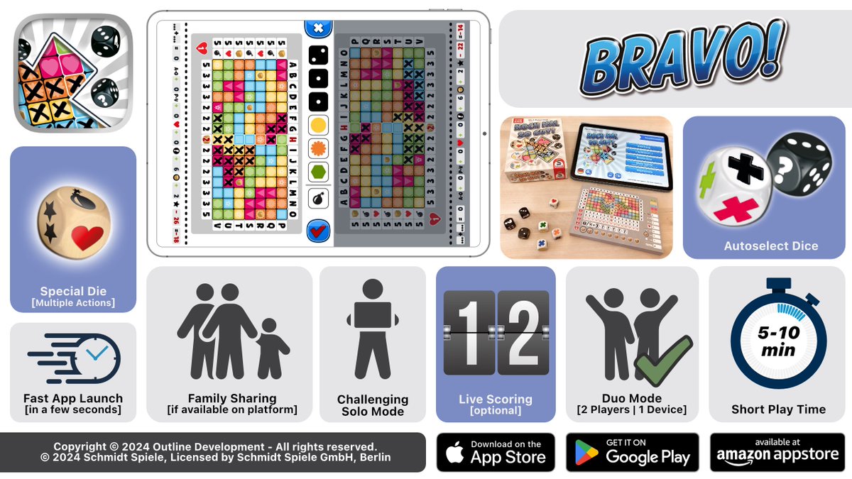 Just a small overview on our new app „Bravo! Digital Edition“ available on App Store, Google Play Store and Amazon Appstore. itunes.apple.com/de/developer/o… play.google.com/store/apps/dev… #bravoapp #digitalboardgames #boardgameapps