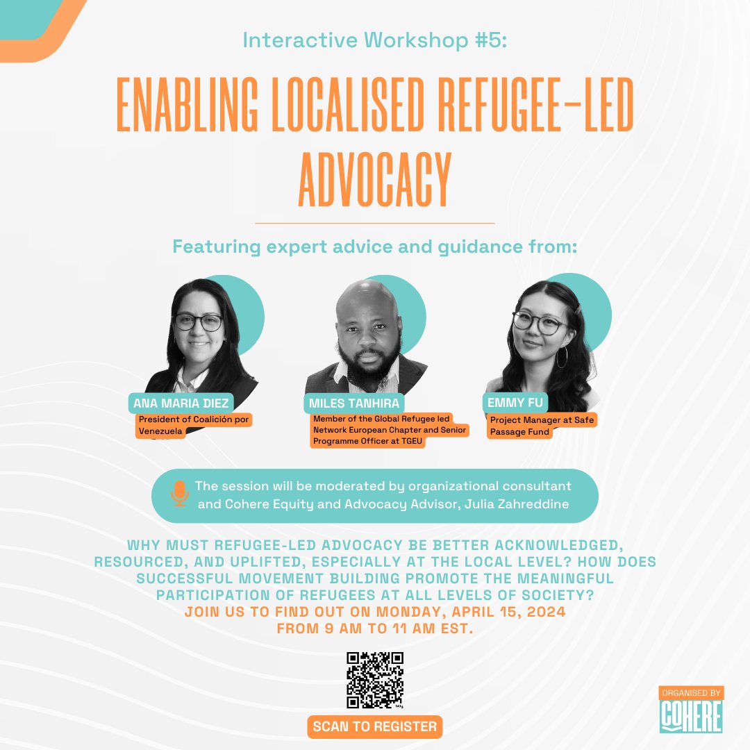 🌟 Join Us Today: Enabling Localized Refugee-led Advocacy Workshop 🌟 What kind of approaches international actors can take to result in genuinely uplifting and supporting grassroots movements for change? What does that look like in practice? RSVP: bit.ly/3PCXfVb