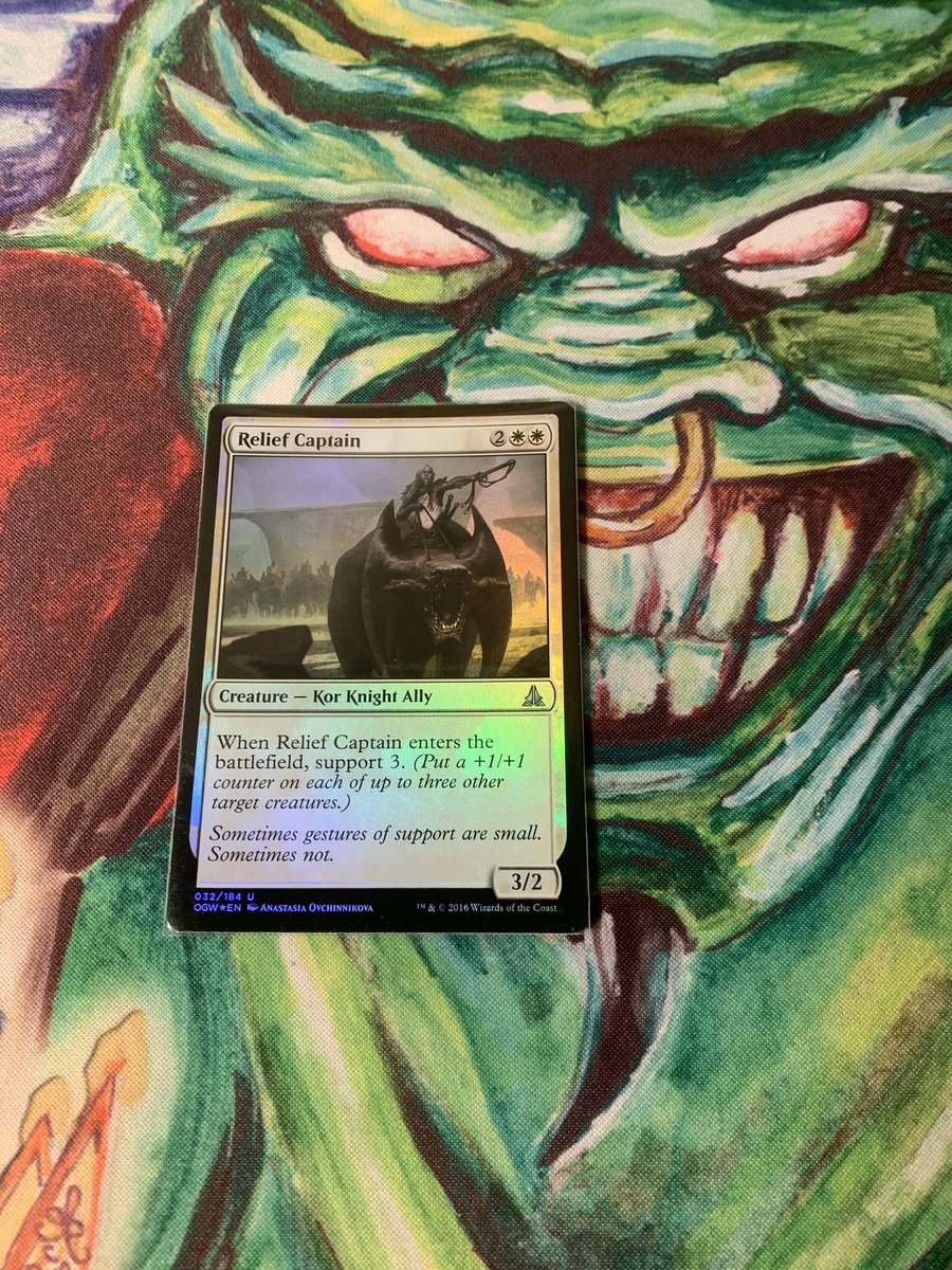 #PauperCube day 76🤍

Relief Captain is a nice #mtglimited card, is one of those cards that when you play it you think: “onesto dai” 

Is quite powerful if you can cast it in a developed board with some threats that cannot be blocked anymore after it

It rides a laughing beast😂