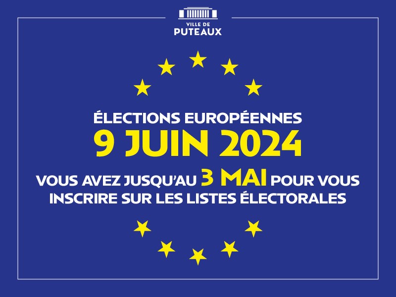 🗳️ Élections européennes du 9 juin : pensez à vous inscrire sur les listes électorales avant le 1er mai! Pour en savoir plus ⬇️ puteaux.fr/Ma-ville/Actua…