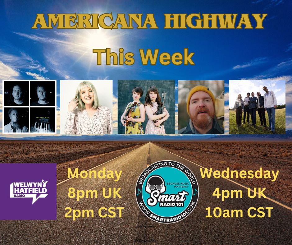 Another week another great playlist 🤠 Featuring @kimrichey @ThePriceSisters @JohnSmithMusic3 @TheHangingStars & many more 🎸 Monday @welhatradio Wednesday smartradio101.com Listen Again Saturday mixcloud.com/AMHighway/ #AmericanaHighway