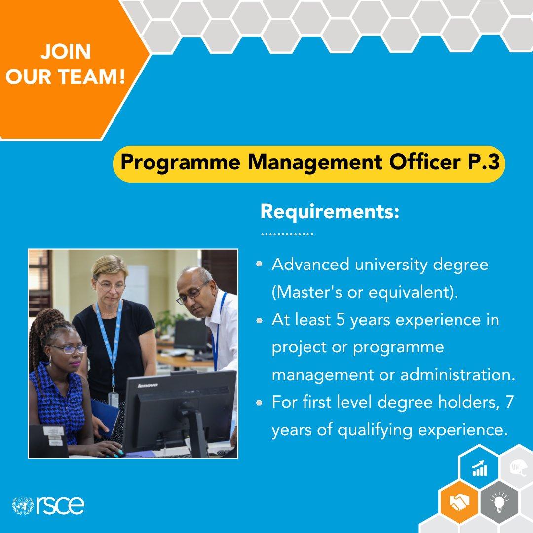 JOB OPPORTUNITY 📢 

@unrsce is hiring a Programme Management Officer (P3)
📌 Entebbe, Uganda
✅ Deadline: 12 May 2024

For more details: rsce.unmissions.org/file/3594/down…

#Jobclinicug #unjobs #uncareers #jobalert #jobsinuganda #ApplyNow #hiring